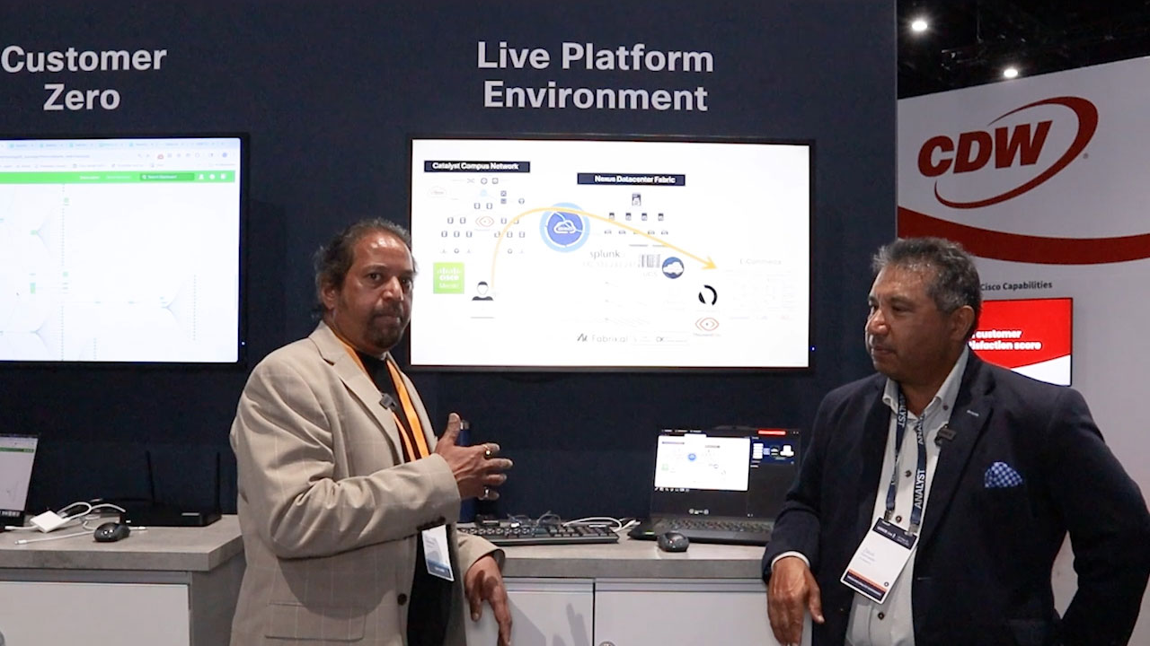 Shailesh Manjrekar and Zeus Kerravala at the Fabrix.ai live platform environment