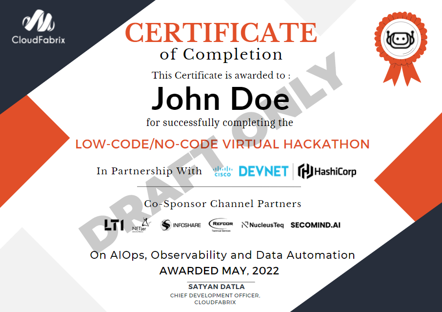 Hackathon22 certificate sample