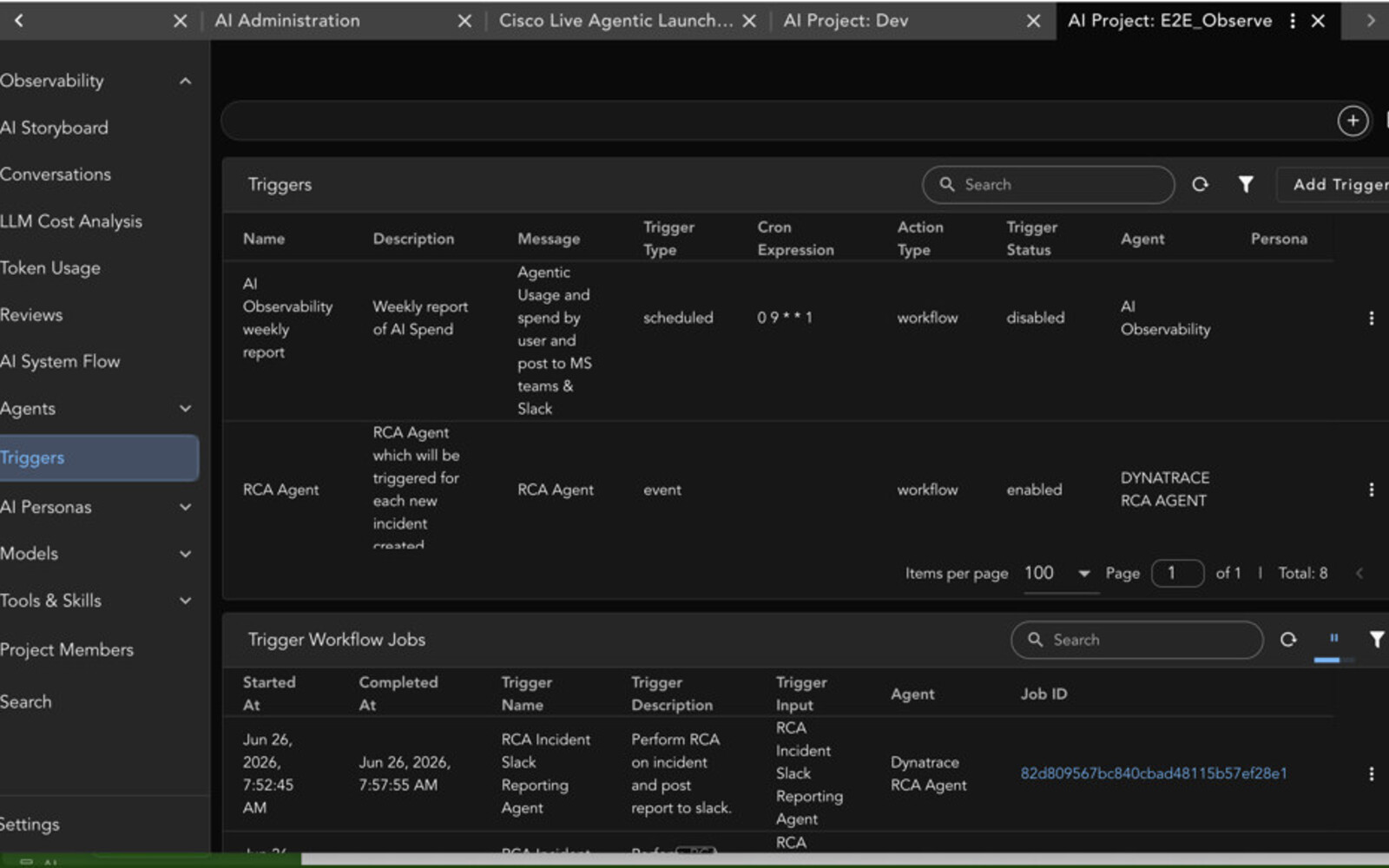 Scheduled and event-driven agent triggers in the Fabrix.ai platform
